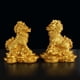 thumbnail image 3 of 1 par de adornos de escultura de estatua de Kylin para decoración de hoteles. Oro 9x9.5cm, 3 of 9