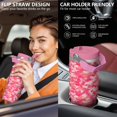 thumbnail image 5 of 30oz Handheld Travel Tumbler with Handle – Double Wall Stainless Steel Insulated Cup, Flip Straw Lid, Leak-Proof & BPA-Free for Hot and Cold Drinks – Durable Coffee & Juice Mug Pink, 5 of 7