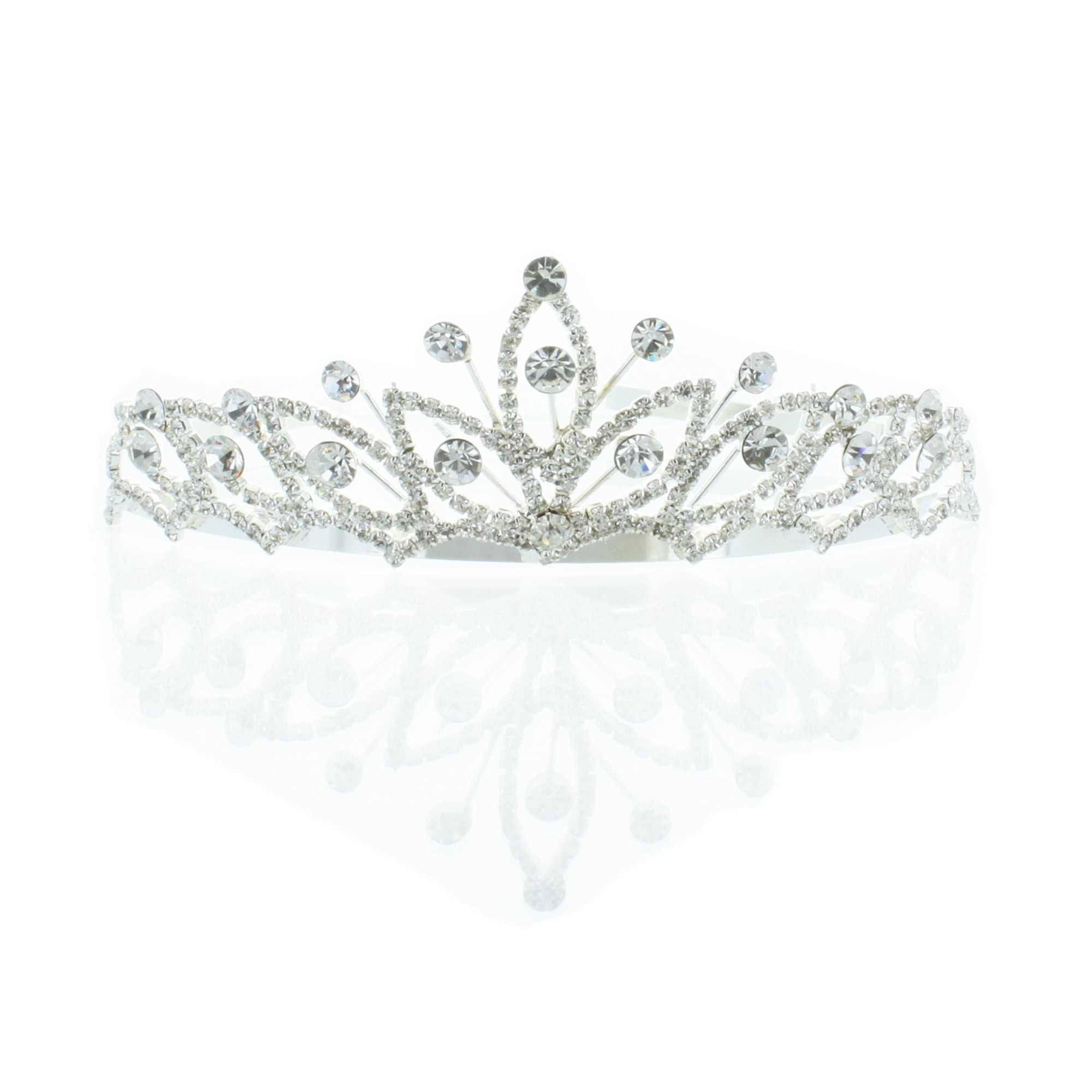 Kate Marie 'Mari' Rhinestones Crown Tiara in Silver - Walmart.com