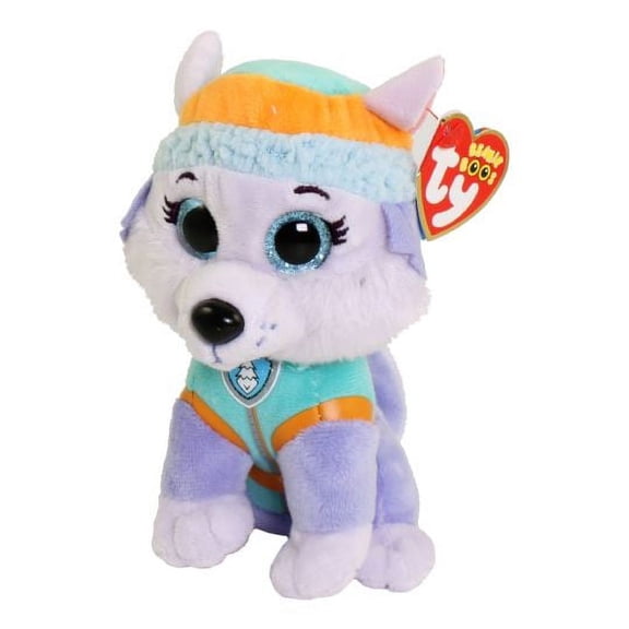 TY Beanie Boos  - Paw Patrol - (EVEREST the Dog 6" and EVEREST Key Clip) 2 Piece Set Plush
