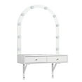 thumbnail image 4 of MIDOQIN Makeup Vanity Desk with Brightness Adjustable LED Lights & Drawers, Floating Dressing Table with 6 Open Storage Vanity Table, 4 of 8