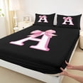 thumbnail image 4 of Erosebridal Cute Coquette Bows Bed Sheets,Girls Pink Bowknot A Alphabet King Sheets For Kids 4pcs, 4 of 6