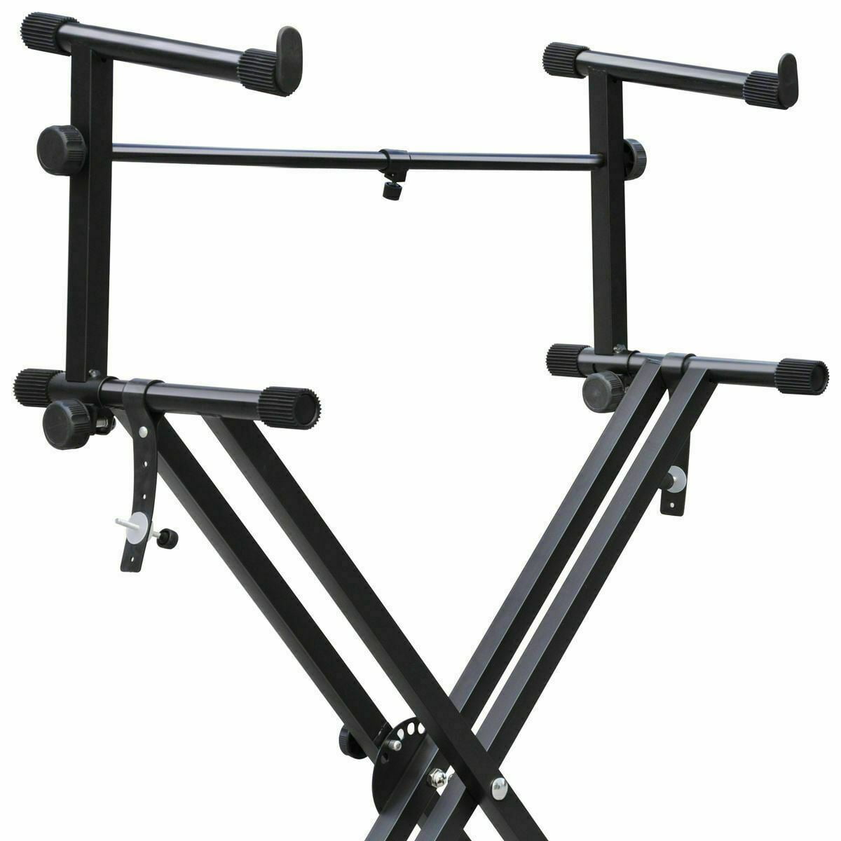 X Style Pro Dual Music Keyboard Stand Electronic Piano Double 2-Tier Adjustable