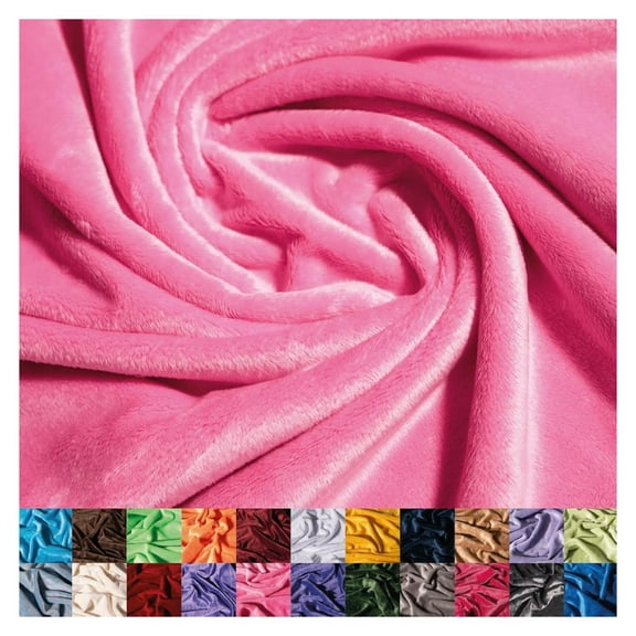 Solid Minky Fabric by The Yard - Soft, Smooth and Luxury 58/60" Extra Wide Light Pink Minky Fabric for Blankets, Apparel, Baby Accessories, Throws, Pillows & More - Light Pink - 3 Yards