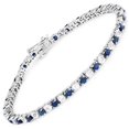 thumbnail image 2 of 6.87 ct. t.w. Blue Sapphire and White Topaz Bracelet in Sterling Silver QJ Model, 2 of 4