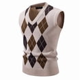 thumbnail image 6 of Baeitkot Men's V-Neck Sleeveless Top Men's Colorblock V-Neck Sleeveless Knit Sweater Casual Layering Top Khaki Free Size, 6 of 6