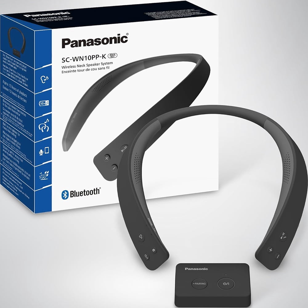 ＊MIEMaMa＊ 　Panasonic SC-WN10-K Panasonic WN10 Wireless Wearable TV Neck Speaker, Bluetooth, Built