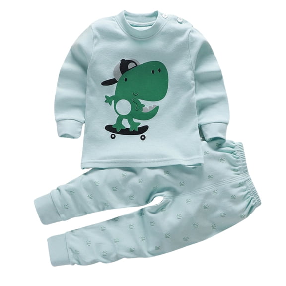 Tisuna Boys Fall Pajamas Set Kids Loose Graphic Print Long Sleeve Crewneck Tops And Pants Pjs 2 Pieces Sleepwear Set For Children Indoor Wear Size 18-24 Months