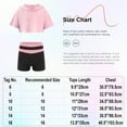 thumbnail image 5 of Yeahdor Girls Active Set Short Sleeve Hooded Cropped Athletic Shirt with Shorts Gym Yoga Suit Running Jogging Outfit A Lavender 16, 5 of 5