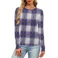 thumbnail image 6 of Womens Tops, Women's Ribbed Long Sleeve Round Neck Top, Slim Fit Stretch Casual Shirt, Soft Basic Everyday Tops for Women,Z-Purple M, 6 of 7