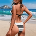thumbnail image 5 of chaqlin Geometric Halter Triangle Bikini Set - Sexy Tie Side Two Piece Swimsuit for Beach & Vacation | Quick Dry, Figure Hugging, 5 of 9