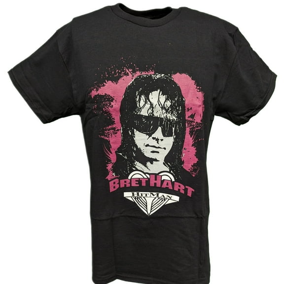 Bret Hitman Hart Profile WWE Mens Black T-shirt 5XL