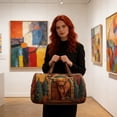 thumbnail image 4 of Highland Cow Print Quilted Duffle Bag for Women Vintage Casual Big Gym Bag Travel Bags (Cow-B M), 4 of 6