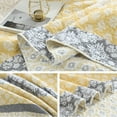 thumbnail image 3 of SahSahCasa Queen Size Quilt Set - 100% Cotton Farmhouse Floral Queen Quilt Set, Lightweight Quilted Bedspread Reversible Comforter, Yellow Grey Quilt Bedding Set All Season, 3 Pieces, 3 of 7