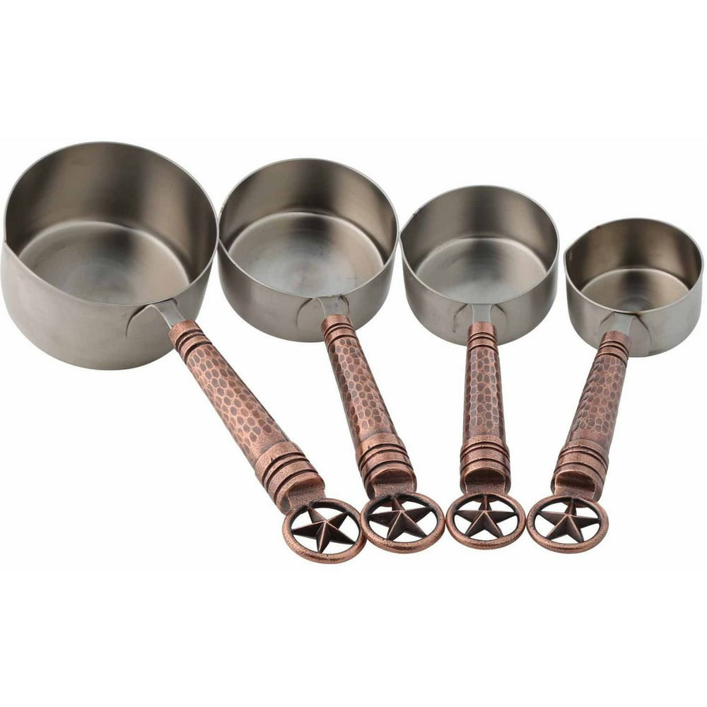Antique Copper Measuring Cups, Set of 4, Western Star
