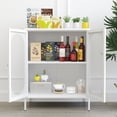 thumbnail image 4 of 2 Door Accent Cabinet,Metal Storage Cabinet with Adjustable Shelf,Buffet Sideboard for Bed Room,Living Room,Entryway,Hallway,Home,Hotel,Office,Garage,Kitchen,1 Removable Shelf., 4 of 10