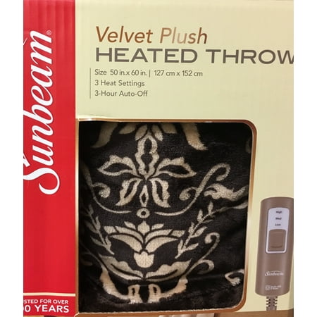 UPC 027045780827 product image for Sunbeam Electric Heated Throw Blanket Velvet Plush Washable with 3-Heat Setting  | upcitemdb.com