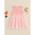 thumbnail image 4 of aturustex Toddler Kids Baby Girl Dress Ribbed Sleeveless Casual Princess Tulle Tutu Dresses (12 Months-5 Yeas), 4 of 8