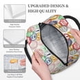 thumbnail image 3 of Yiaed Travel Stamp Print Lunch Bag Adult Insulated Lunch Box, Leakproof Cooler Food Lunch Containers Reusable High Capacity Lunch Tote Bags-One Size, 3 of 6