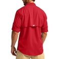 thumbnail image 3 of Camisa de pesca Pudolla con protección solar UPF50+ para hombre, color rojo XL, 3 of 6