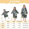 thumbnail image 4 of FORMRS Wearable Blanket Hoodie with Sleeves for Kids Cozy Flannel Sweatshirt, Dark Floral, 4 of 7