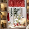 thumbnail image 4 of Red Christmas Valances for Windows, Shiny Star Xmas Tree Balls Snowflake Winter Rod Pocket Valance Short Window Treatments Curtains for Kitchen Bathroom Bedroom Decor, 42 x 12 In, 4 of 9