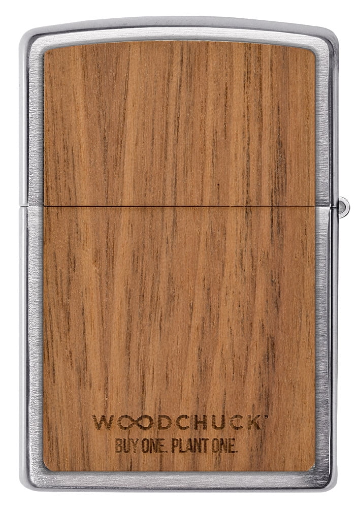 Zippo Woodchuck USA Mountains Brushed Chrome Pocket Lighter