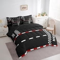 thumbnail image 3 of Homewish Sport Car Track 7-Piece Twin Bedding Sets,Speed Extreme Theme Bedding Comforter Set,Black White Checkered Sheet Sets For Boy,Breathable Home Decor Reversible, 3 of 8