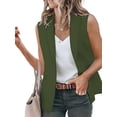 thumbnail image 1 of Chaleco Blazer Sin Mangas para Mujer, Informal, con Abertura Frontal, un Botón, Chaqueta de Verano con Bolsillos. Verde M, 1 of 6