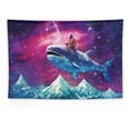 thumbnail image 5 of Chilfamy Funny Tapestry Astronaut Riding Whale Tapestry Boho Mountain Forest Tapestry Space Galaxy Stars Clouds Tapestries Wall Hanging Art for Bedroom Living Room Dorm Decor(60x40 Inch&nbsp;) 60x40in, 5 of 7