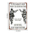 thumbnail image 3 of 1pc Vintage Military Metal iron Sign - In the Darkest Hour Brotherhood Quote Wall Art with PreDrilled Holes, Round Corners & Featherless Design - Patriotic Army Decor for Veterans,  8*12in, 3 of 8
