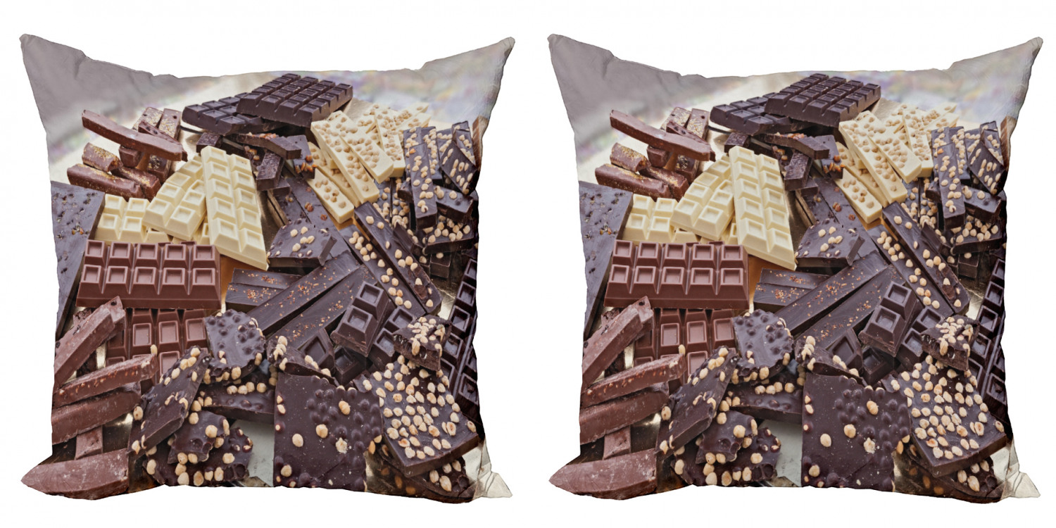 Chocolate Throw Pillow Cushion Cover Pack of 2, Pile of Assorted