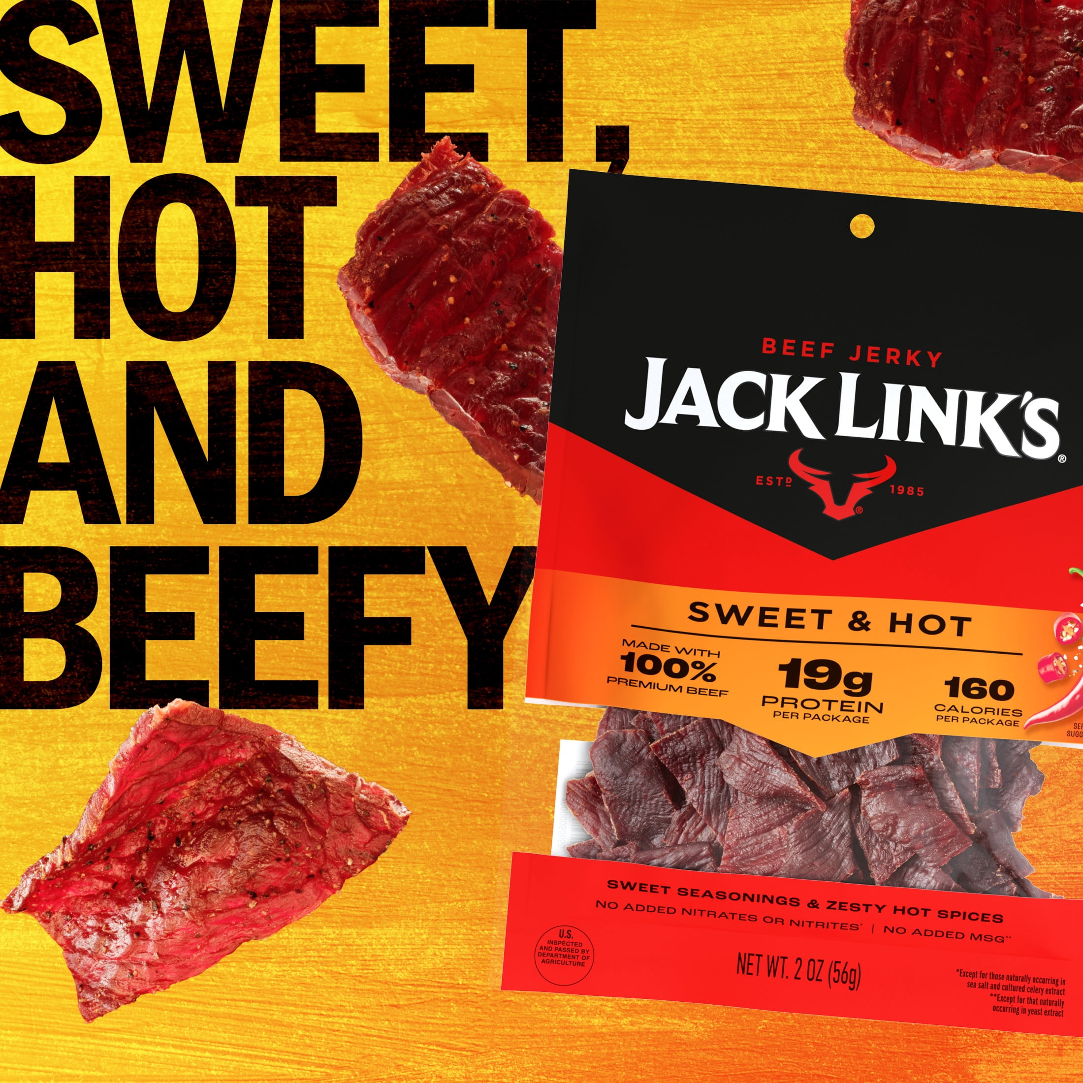 Jack Link's Sweet and Hot Beef Jerky, 2 Ounce