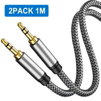 3.5mm Nylon Braided Aux Cable 3Ft, Audio Auxiliary Input Adapter Male to Male Cord for Headphones, Car, Home Stereos, Speaker, iPhone, iPad, iPod & More