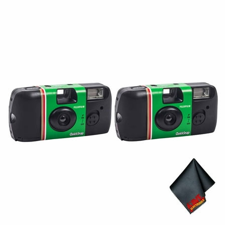 FUJIFILM QuickSnap Flash 400 Disposable Camera (27 Exposures, 2-Pack), Bundle