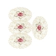 thumbnail image 4 of 4pcs Round Embroidered Flower Dining Table Placemat Home Party Wedding Cover, 4 of 9