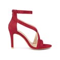 thumbnail image 3 of BLISSFUL STEP Sandales à Talon Aiguille pour Femmes avec Fermeture Éclair et Bride à la Cheville Rouge 8, 3 of 7