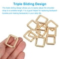 thumbnail image 3 of Uxcell Metal Rectangle Rings Buckle, Zinc Alloy Adjuster Sliders Webbing Strap Fasteners Gold 19mm, 3 of 7