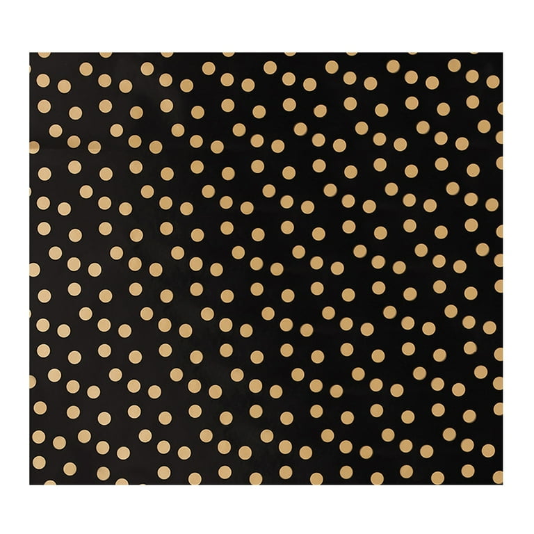 Black/Gold Metallic Foil Chevron/Dot/Geometric Wrapping Paper - 3 Roll  Pack