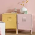 thumbnail image 3 of Bouclair Pink Metal Locker Side Table, 3 of 10