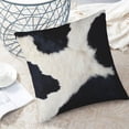 thumbnail image 3 of Black and White Western Cow Print Pillow Covers 18x18 Set of 2, Faux Fur Cowhide Throw Pillow Covers Outdoor Decorative Pillow Case for Couch Bed Sofa Cushion Home Decor, 3 of 6