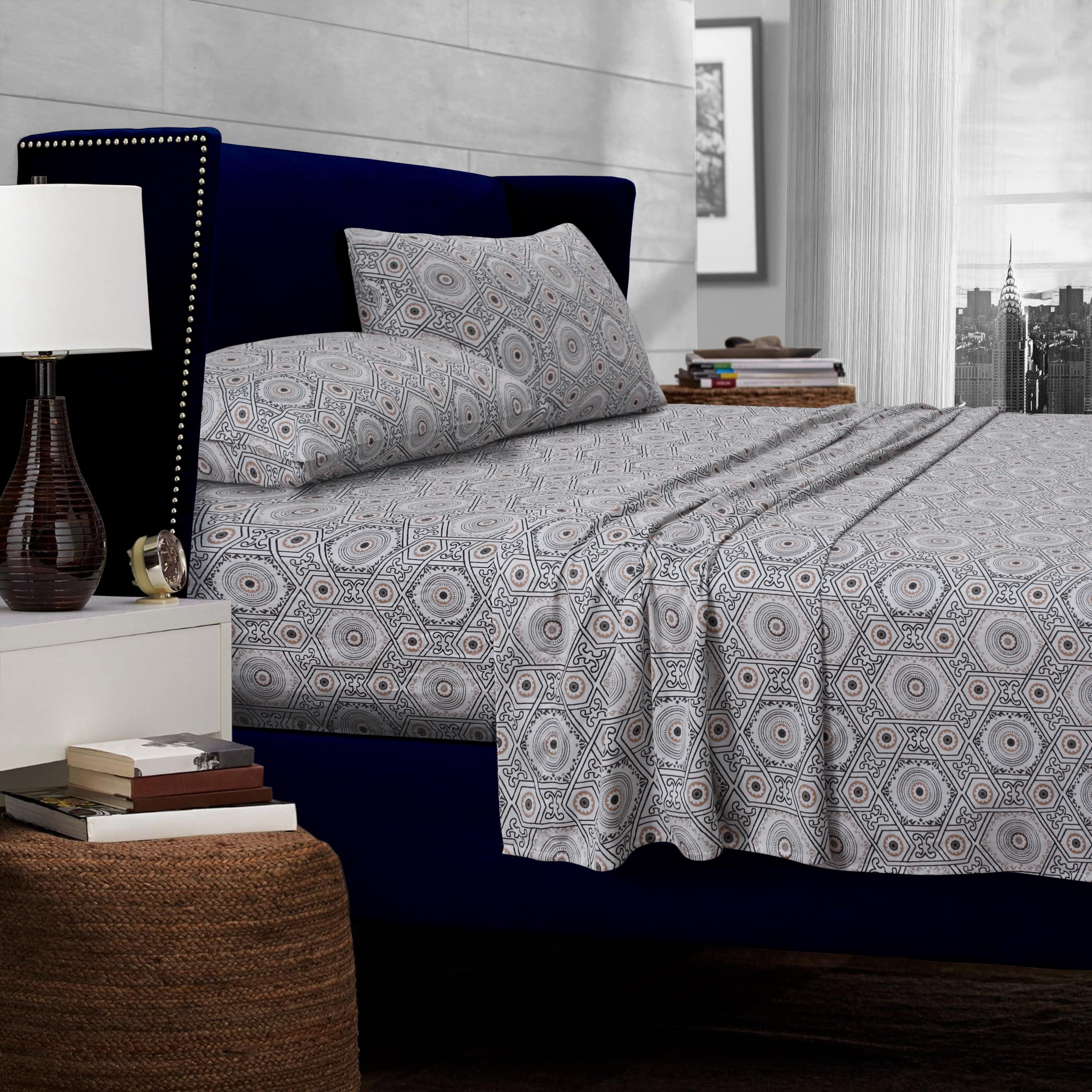 Tribeca Living Maldives Black/ Cashmere Medallion Printed Cotton Sateen