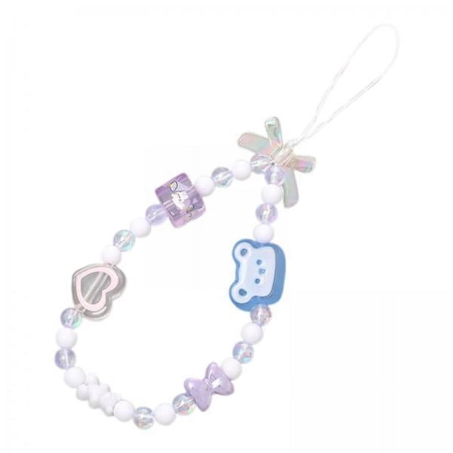 Correa para teléfono con cuentas,Pulsera Llavero Llavero Brazalete Decoración de cadena,Encantos para teléfono Cordón para correa de teléfono con cuentas,Colgante decorativo de cartera con