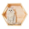 thumbnail image 5 of MYZOO Busycat Floating Hexagon Wall Mounted Cat Shelf Bed w/ Openings, Pine (2 Pack), 5 of 13