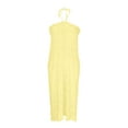 thumbnail image 7 of SMihono Women Backless Formal Party Cocktail Wedding Dresses Long Dress Halter Neck Maxi Dress Flowy Beach Sundress Going Out Streetwear Yellow M, 7 of 7