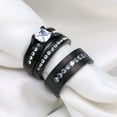thumbnail image 3 of Black Matching Rings His Her Rings Couple Rings 1CT CZ Women Wedding Ring Sets, 3 of 7