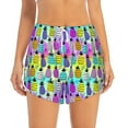 thumbnail image 2 of Sigee Graffiti Pineapples for Women's Athletic Shorts High Waisted Running Shorts Pocket Sporty Short Gym Elastic Workout ShortsX-Large, 2 of 9