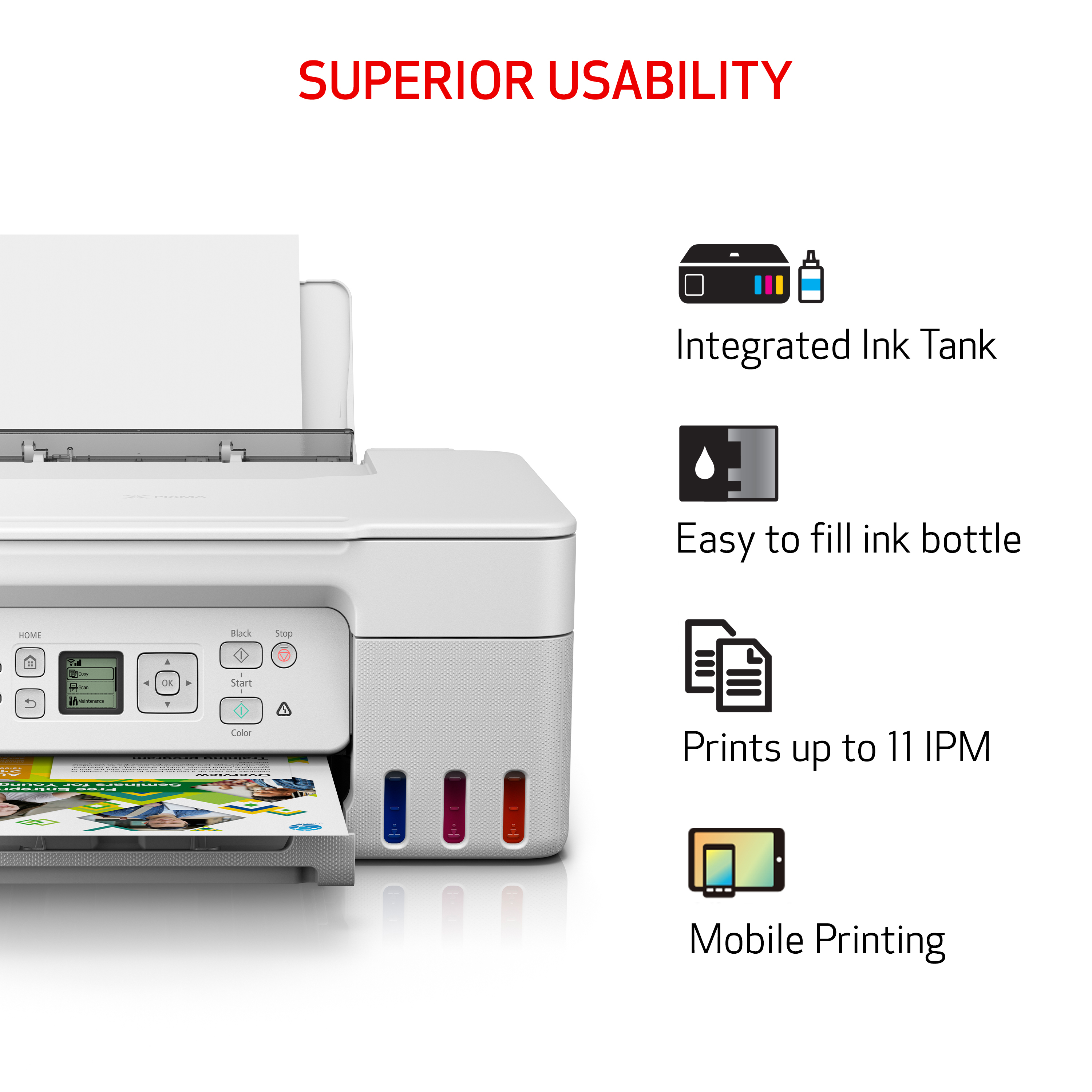 Canon PIXMA G3270 MegaTank All-In-One Wireless Printer photo 7