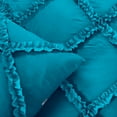 thumbnail image 3 of SGI Bedding 3 Piece Cotton Diamond Ruffle Duvet Cover Turquoise Blue Solid 600TC Calking, 3 of 8