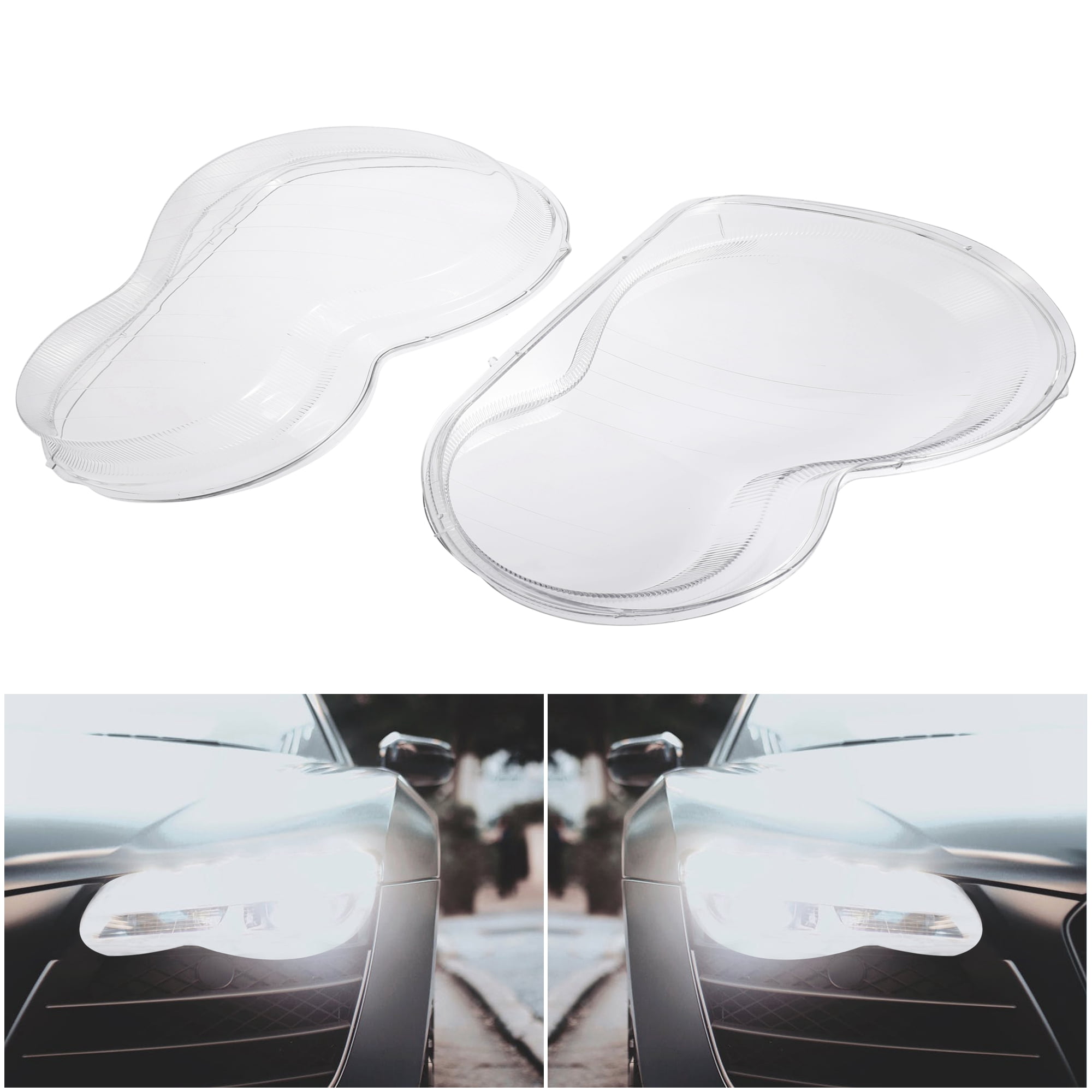 1 Pair Car Front Headlight Headlamp Lens Cover PC Shell for Mercedes-Benz W203